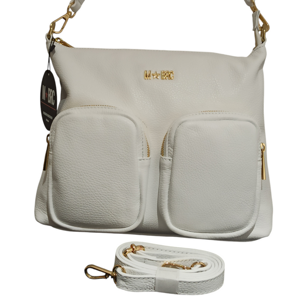 Borsa Mbrc braccialini collezione Voager colore bianca.