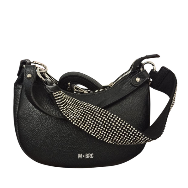Borsa Mbrc Massimo Braccialini nera Strass argento