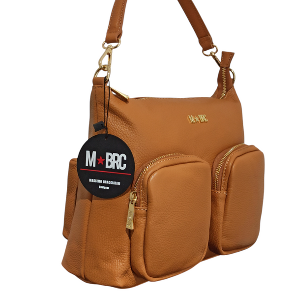 Borsa Mbrc braccialini collezione Voager colore cognac.