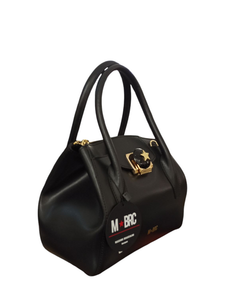 Borsa mbrc massimo braccialini collezione stella in pelle nera.