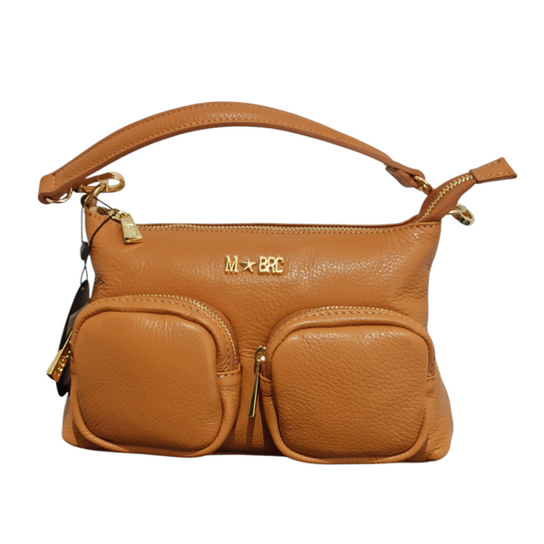 Borsa Mbrc in Pelle di colore Cognac Collezione Voyager.