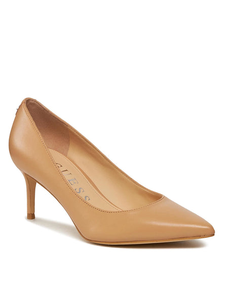 Eleganti e Sofisticate Décolleté nella Variante Colore Beige Realizzate in Vera Pelle con Dettaglio logo sul retro.