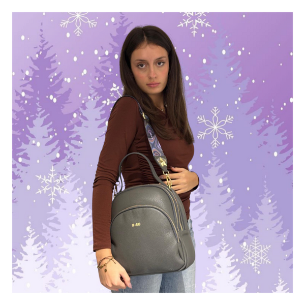 zaino mbc obona grigio in pelle.