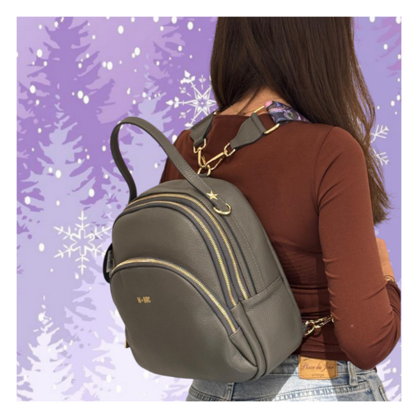 zaino mbc obona grigio in pelle.