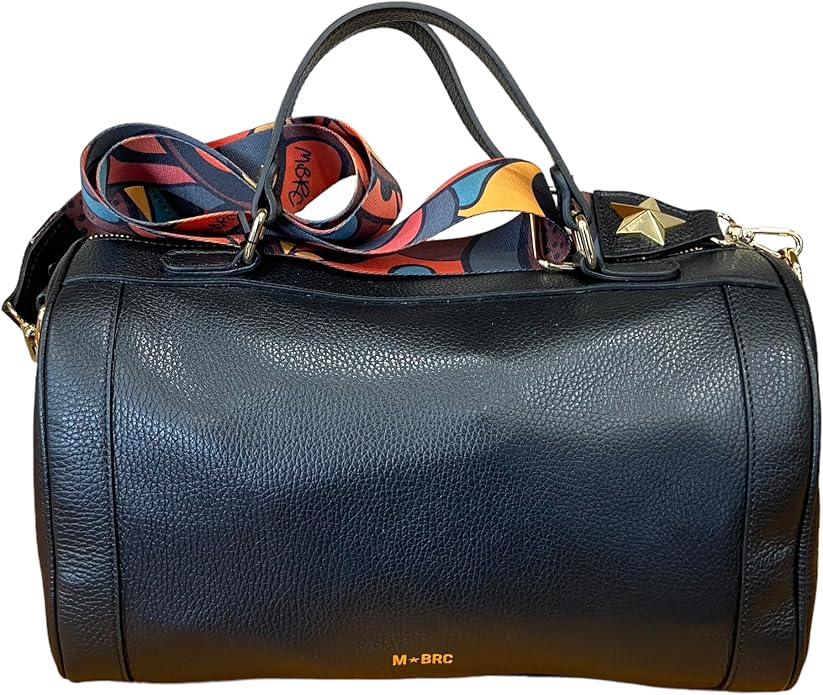 Borsa in vera pelle di colore nero MBRC.