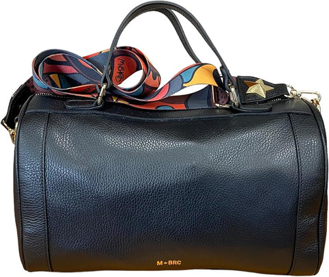 Borsa in vera pelle di colore nero MBRC.