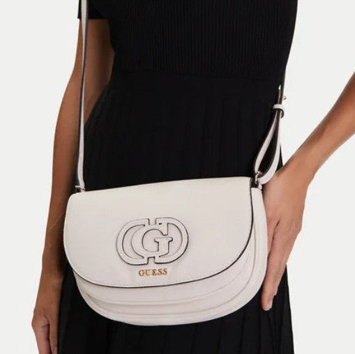 Borsa guess modello calebra a tracolla di colore bianco.