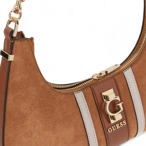 Borsa Guess Erenia a spalla di colore Cognac Multi.