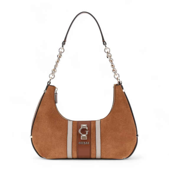 Borsa Guess Erenia a spalla di colore Cognac Multi.