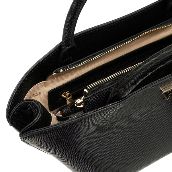 Borsa a mano con tracolla Guess modello Bolena Mini di colore nero.