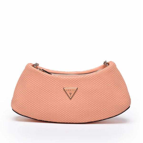 Borsa a spalla Guess modello Phedra colore apricot.