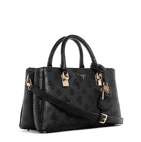 Borsa a mano con tracolla Guess di colore nero modello Tisha Logo.