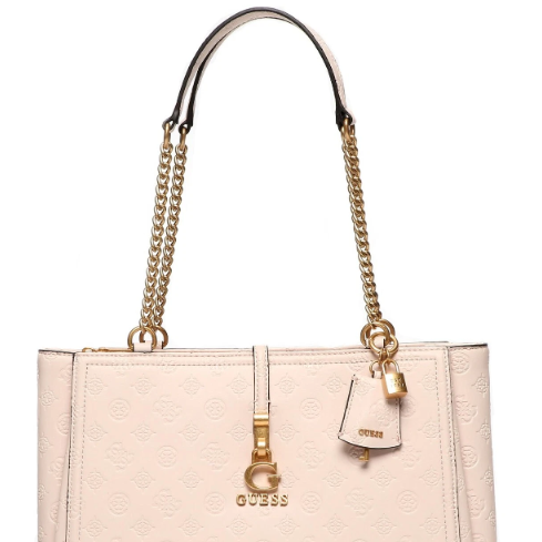 Borsa a Spalla guess modello james logo colore nude.