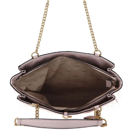 Borsa a Spalla guess modello james logo colore nude.