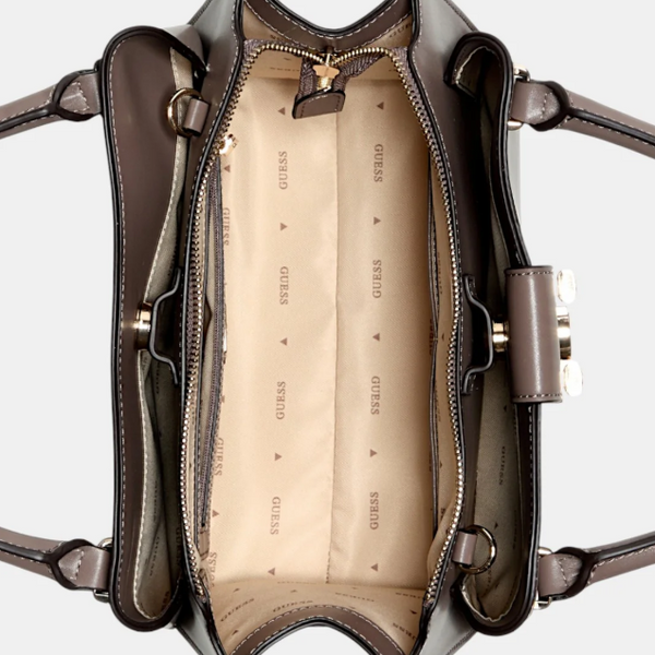 borsa guess jane taupe tortora due manici tracolla