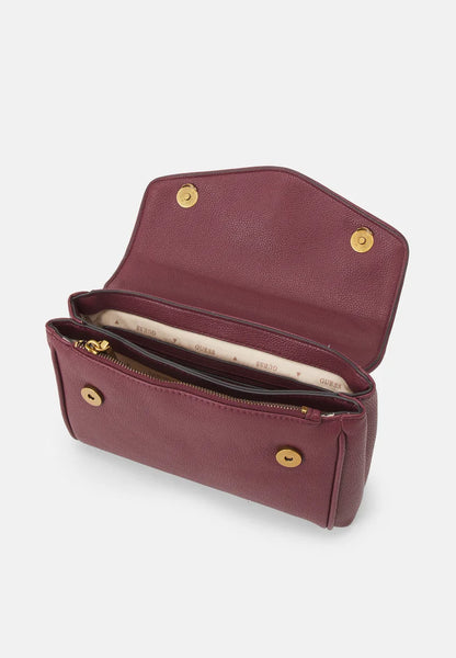 Borsa guess a tracolla modello shemara colore merlot.