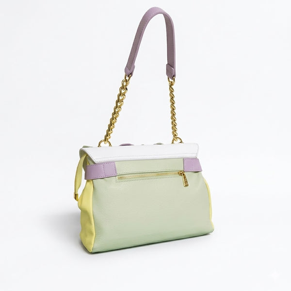 Borsa mbrc in vera pelle modello carla di colore multi bianco.