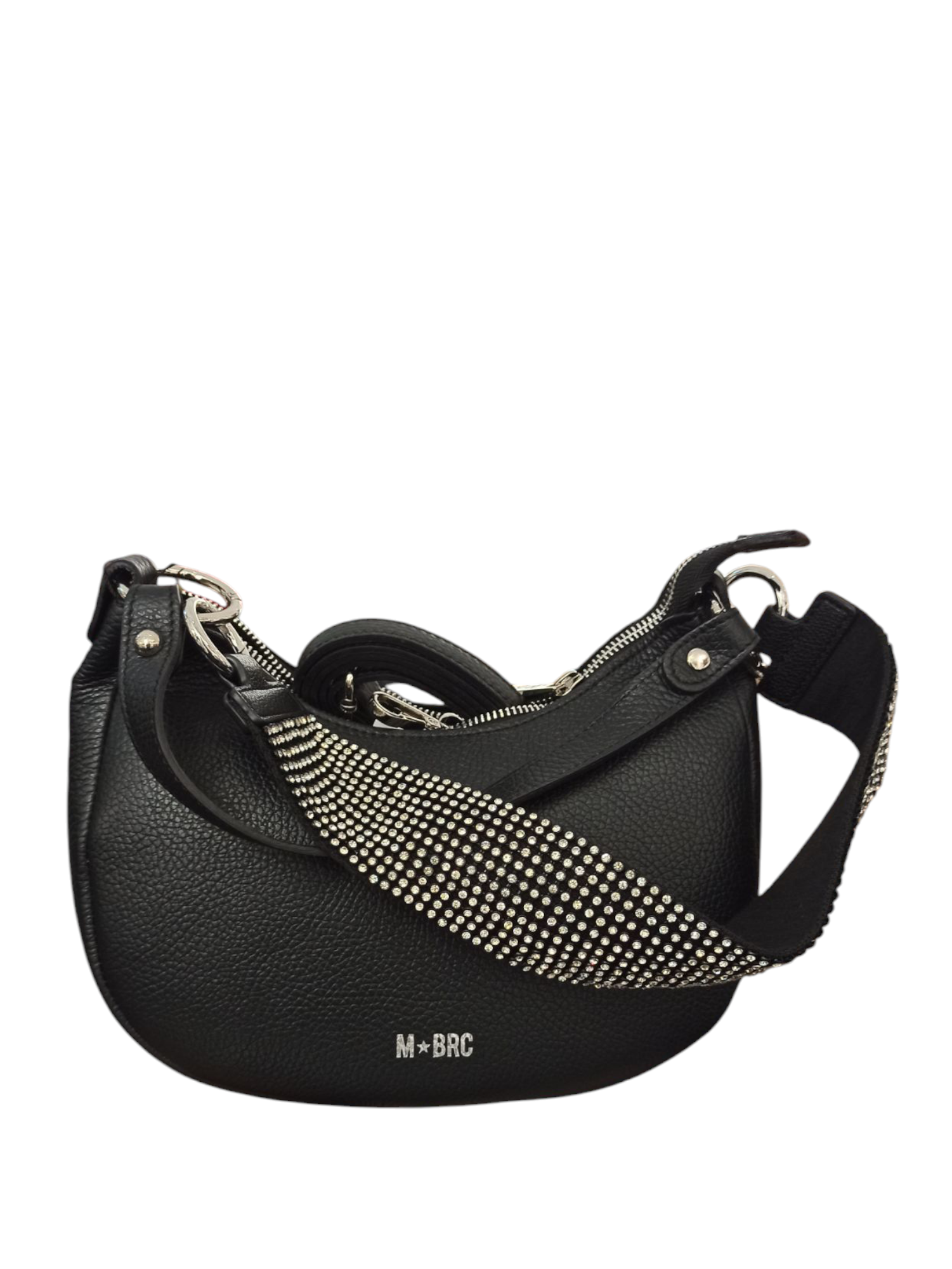 Borsa Mbrc Massimo Braccialini nera Strass argento