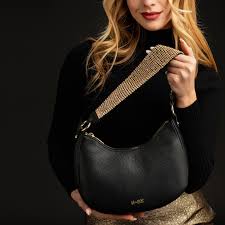 Borsa Mbrc Massimo Braccialini in pelle collezione strass dettagli Oro.
