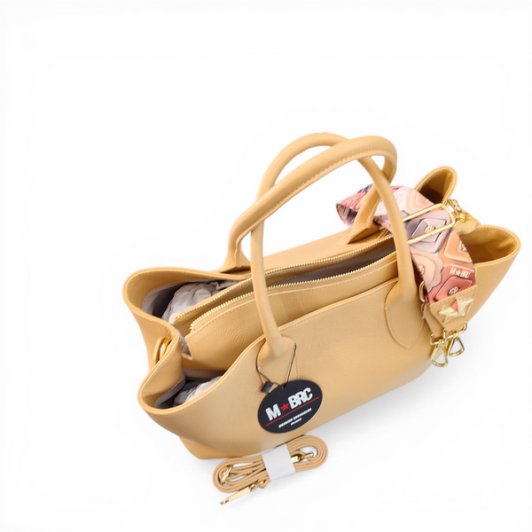 Borsa a due manici in vera pelle mbrc con doppia tracolla in dotazione modello obona codice h057.