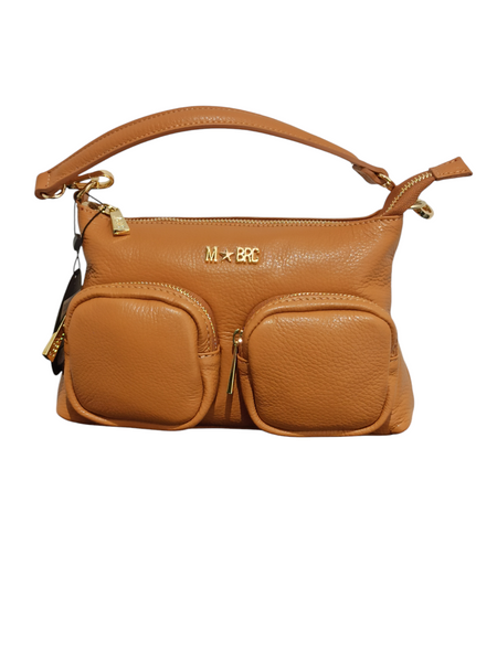 Borsa Mbrc in Pelle di colore Cognac Collezione Voyager.