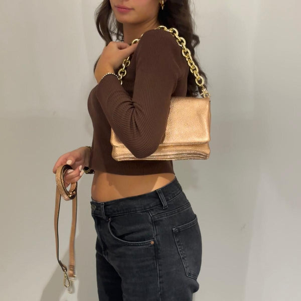 pochette colore pesca brand cuoieria fiorentia