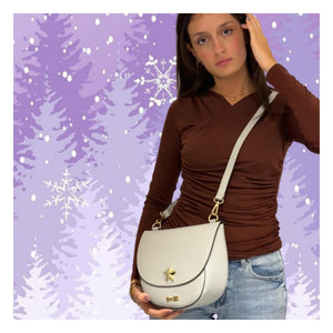 borsa a tracolla mbc massimo braccialini modello curvy colore ghiaccio.