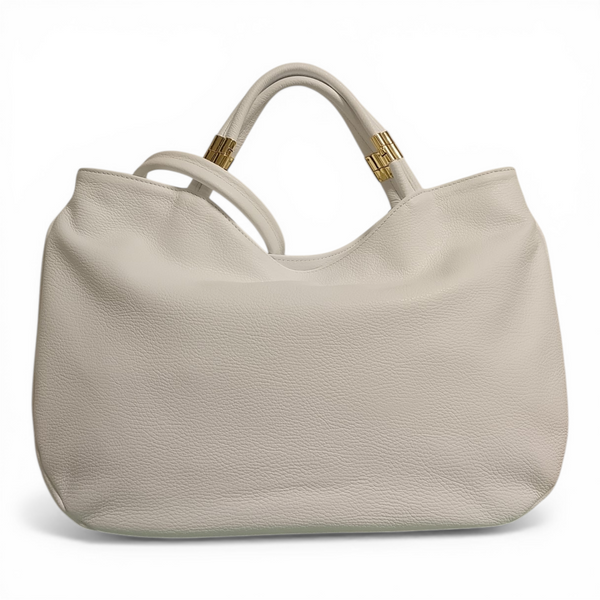 borsa in vera pelle bianca mbrc modello tubolar codice h236.