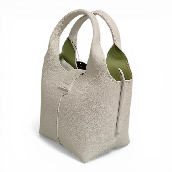 borsa in vera pelle mbrc di colore bianco h182