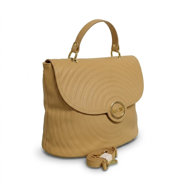 Borsa in vera pelle Mbrc modello Round colore camel codice h213.