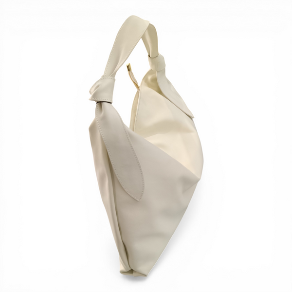 borsa a spalla in vera pelle mbrc colore panna modello petali h156.