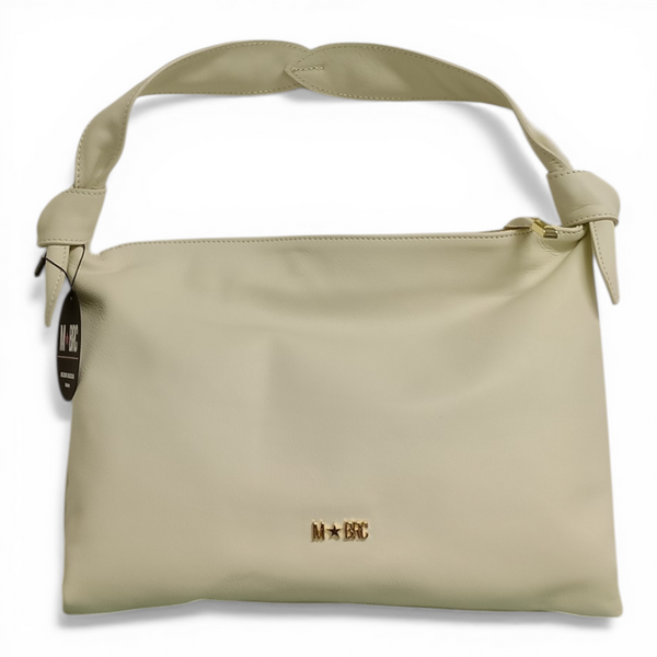 Borsa mbrc vera pelle odello petali colore panna codice h157.