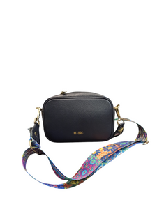 Borsa Mbrc Massimo Braccialini modello Obona a Tracolla medio piccola di colore Blu scuro.