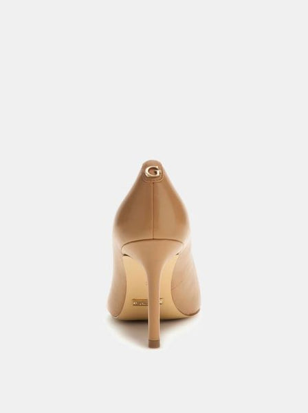 Eleganti e Sofisticate Décolleté nella Variante Colore Beige Realizzate in Vera Pelle con Dettaglio logo sul retro.