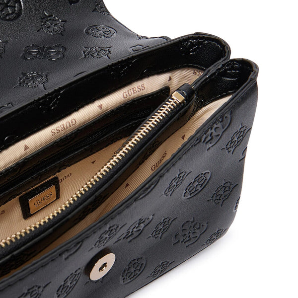 Borsa a mano con tracolla Guess modello Tisha Logo Black.