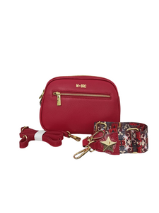 Borsa a Tracolla Modello Obona M★BRC by Massimo Braccialini realizzata in vera pelle di Colore Rosso con quattro pratici scomparti e due tracolle in dotazioni.