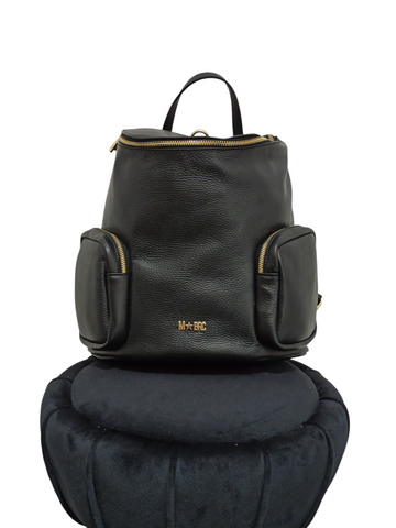 Zaino Mbrc in Pelle Collezione Voyager di colore Nero.
