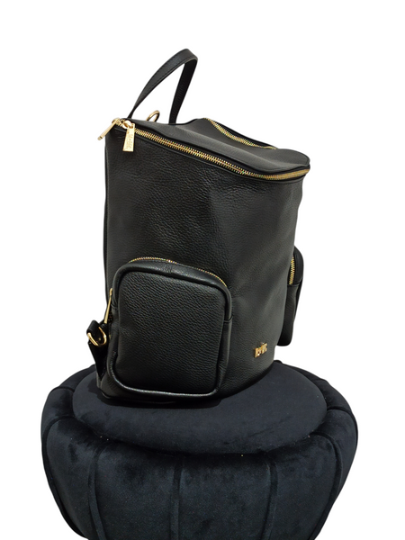 Zaino Mbrc in Pelle Collezione Voyager di colore Nero.