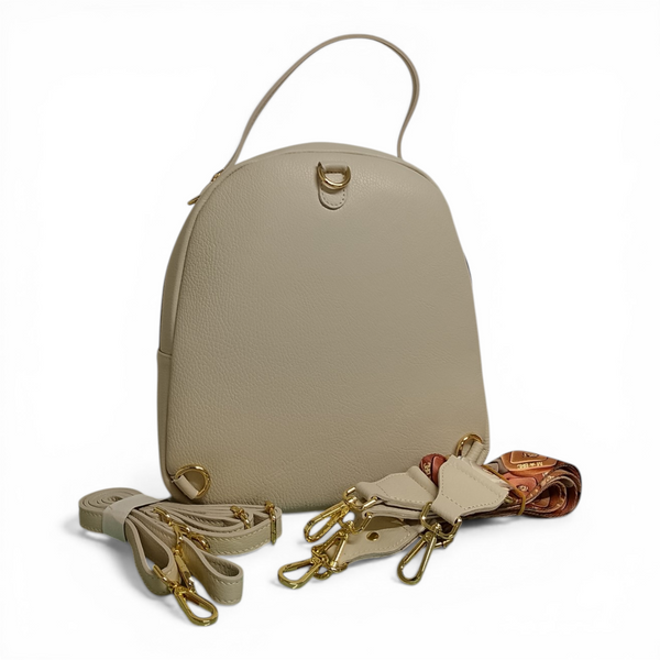 Zaino in vera pelle mbrc colore avoroo con doppia tracolla codice h100.
