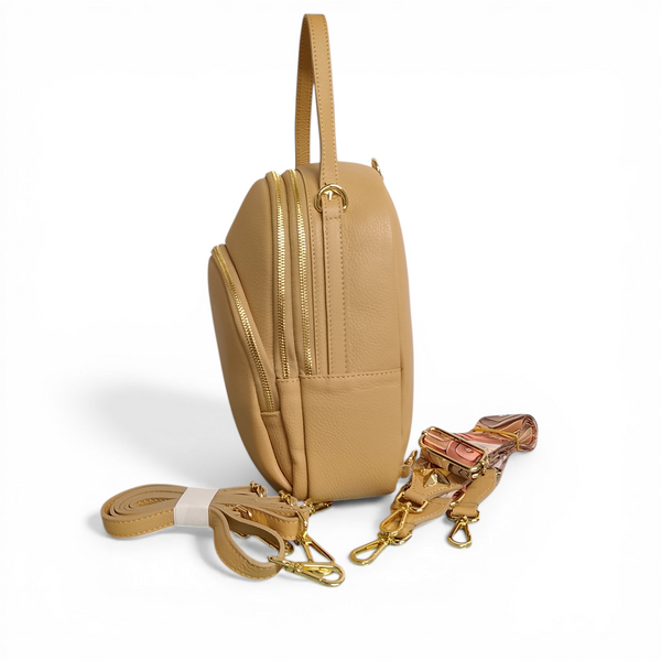 Zaino in Vera Pelle MBRC Modello Obona H100 - Colore Camel
