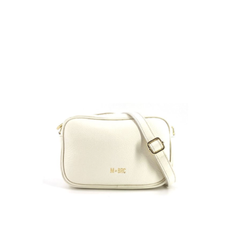 Tracollina M★BRC by Massimo Braccialini realizzata in vera pelle, qualità e originalità in un solo accessorio. Uno mini bag morbidissima al tatto. Colore Bianco. Due le tracolle disponibili, una rosa in tinta ed una a fascia larga in tessuto dai colori vivaci e sgargianti. Rivestita internamente in tessuto. Chiusura zip.